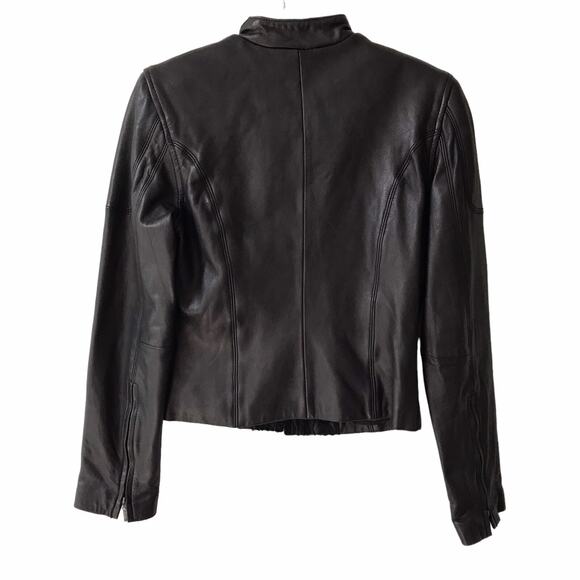Express Black Genuine Leather Moto Jacket 100% Genuine Leather women size xs - Picture 8 of 8